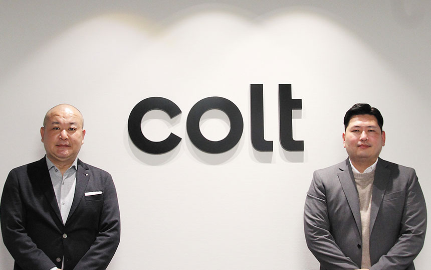 Coltテクノロジーサービス アジアプロダクトマネジメント トランスフォーメーション戦略室 部長 松下準氏（左）、同 プロダクトマネージャー 松原孝昌氏